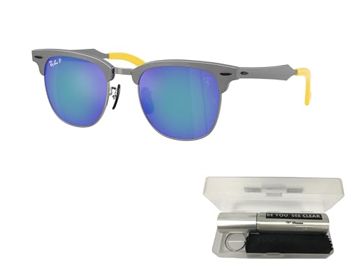 Ray-Ban RB3807M Sunglasses Bundle: RB 3807M F1134L Brushed Grey On Gunmetal Polar and Eyewear Cleaning Kit2