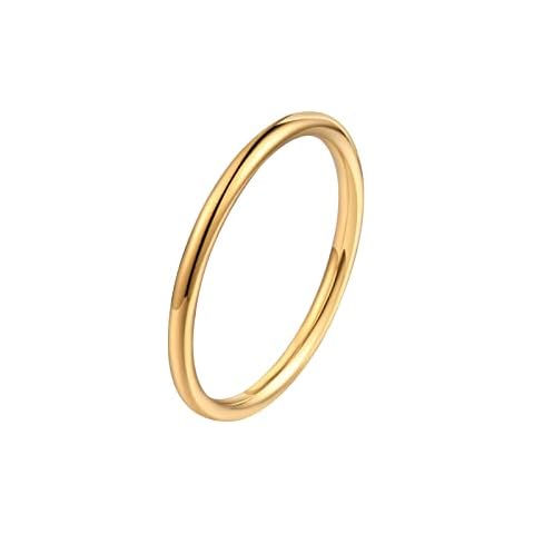 BRAYEG 18K Gold Filled Rings Stacking Rings For Women Non Tarnish Gold Rings Thin Gold Ring Comfort Fit Size 6-9|Jewelry For Women&Men Cover