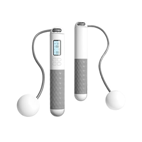 Flintronic Cuerda para Saltar Inalámbrica, Smart Cuerda para Saltar con Contador, Cuerda de Saltar de Doble Propósito, Longitud Ajustable de Entrenamiento Fitness en Casa, Oficina o Gimnasio(Gris)