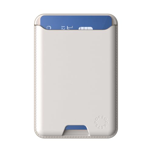 Image of PopSockets Phone Wallet Without Expanding Grip, Phone Card Holder, Wireless Charging Compatible, Wallet Compatible with MagSafe Vegan Leather- Horchata