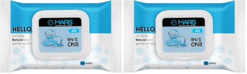 Image of MARS Refreshing Wet Wipes for Face| Facial Cleansing | Refreshing & Skin Hydration| Soothing for skin | pH Balance & Alcohol Free | Nourishing with Fruit extract | 25 Wipes (Ice) (Pack of 2)