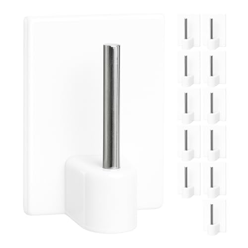 Gardinenstangen Klebehaken, 12 Stück, in Weiss, selbstklebende Haken mit...
