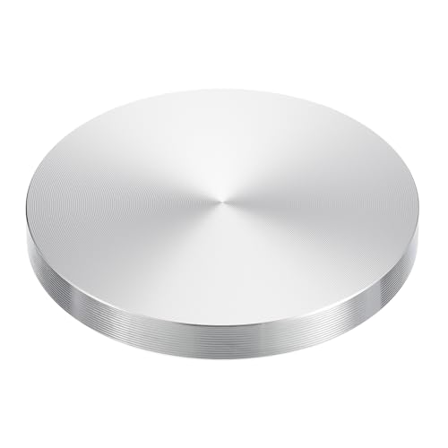 sourcing map M10 Gewinde 60mm Durchmesser Runde Form Aluminium Scheibe Hardware 1 Stück, Aluminium Kreis Scheibe Glasplatte Adapter für Glastisch