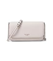 kate spade new york Ava Pebbled Leather Flap Chain Wallet, Parchment