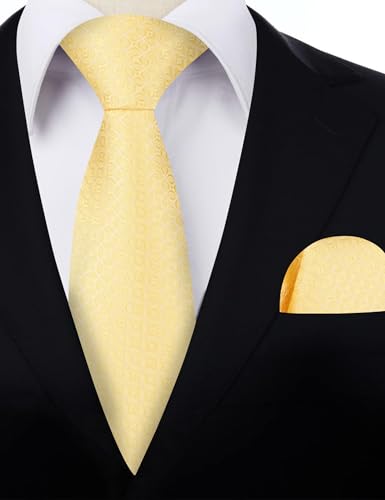 Image of Alizeal Mens Vintage Solid Plaid Tie with Pocket Square 3.15inches Necktie Set