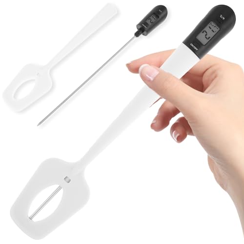 Termómetro digital de cocina para caramelos y chocolates con espátula de silicona blanca