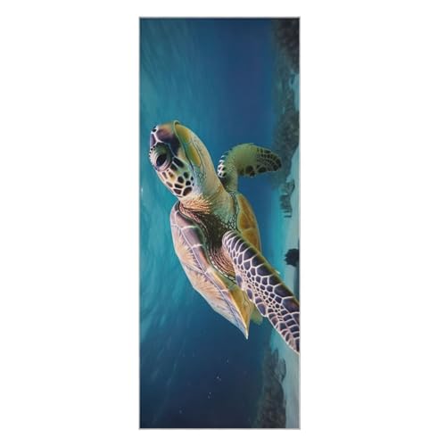 Wassud Sea Turtle Yoga Towel Mat with Organizer Bag,Sweat Absorbent Yoga Mat Towel Non Slip for Hot Yoga Pilate Fitness,27