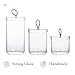 WHOLE HOUSEWARES Premium Glass Apothecary Jars for Cotton with Handle | Set of 3 | Glass Jar with Lid for Laundry Room Storage, Bathroom Canisters, Mason Jar Bathroom Accessories Set