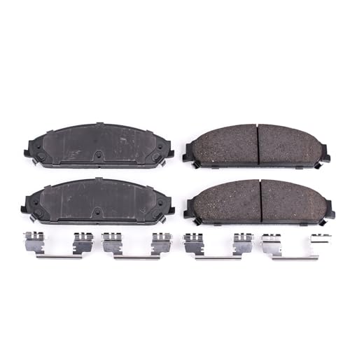 Image of PowerStop Front Brake Pads for Chrysler 200 2013-14 |300 2005-23 |Dodge Avenger 2013-14 |Caliber 2008-09 |Challenger 2009-23 - Z17 Ceramic Brake Pads with Installation Hardware, 17-1058