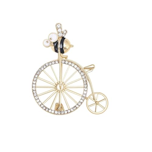 Broche de bicicleta de abeja para mujeres y hombres, lindo broche de insectos, accesorios versátiles, Piedra Vidrio Piedra Esmaltado cristal, No es una piedra preciosa
