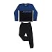 Athena Vintage 7O33 Ensemble de Pijama, Noir/Bleu, 16 Ans Garçon