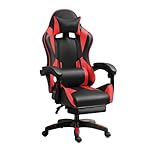 IZTOSS Sedia Gaming ergonomica con schienale regolabile, con poggiatesta, braccioli e supporto lombare (C-Nero+Rosso)
