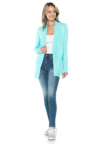 Image of Urban Look Womens Basic Long Sleeve Open Front Comfy Sweater Cardigan