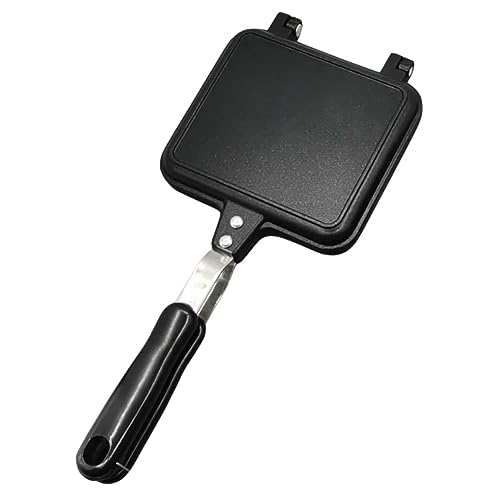 BRIGHTFUFU Non Stick Frying Pan Sandwich Maker Ergonomic Handle Double Sided Cooking Plate for Breakfast Easy Flip Design for Waffles Desserts and Steaks