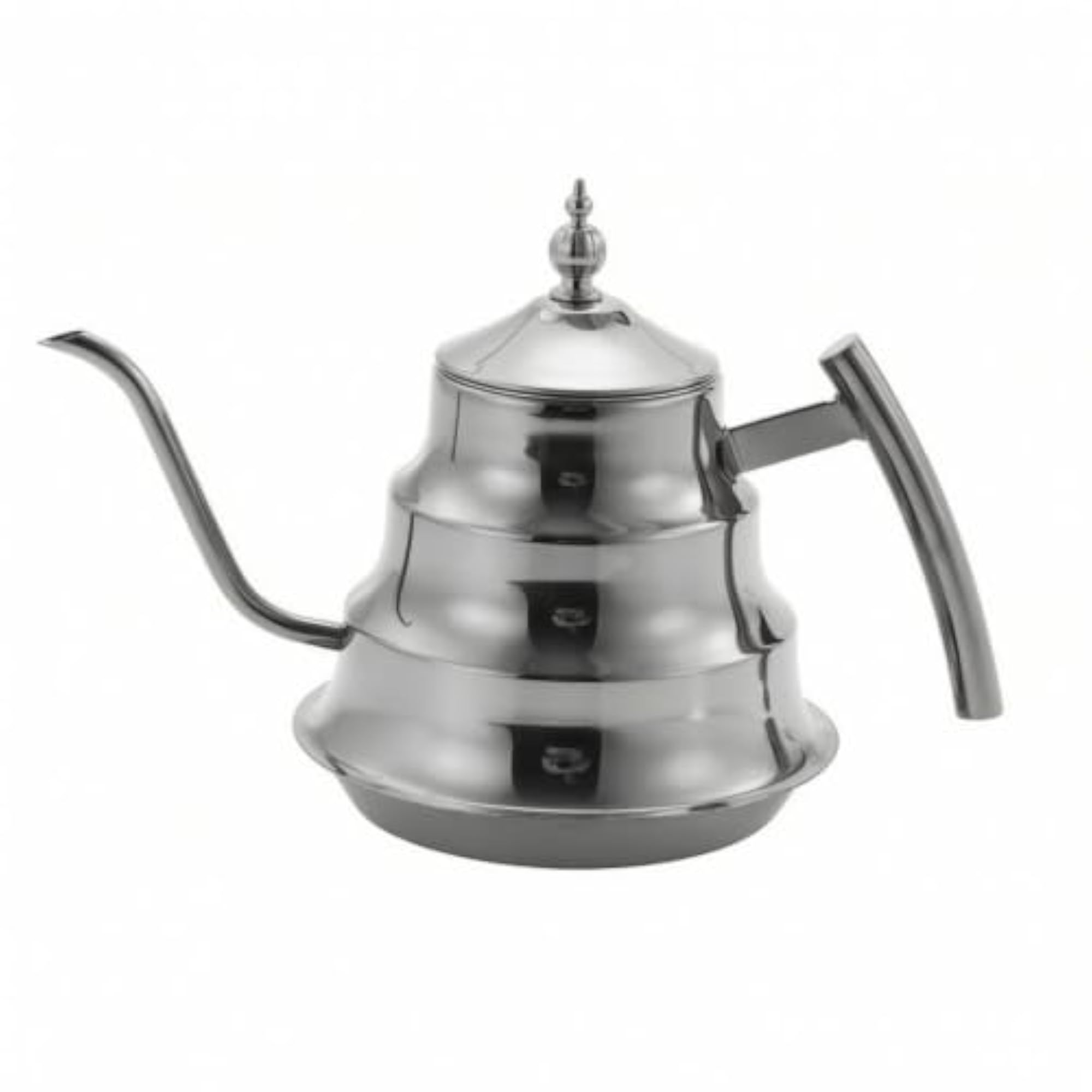 Stainless Steel Gooseneck Teapot with Strainer - Bamboo Joint Theme