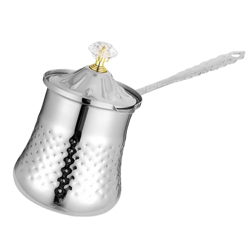 YWJLQH Cafetera Turca de Acero Inoxidable con Mango Largo Y Antidesbordamiento para Cocinas de Inducción Y Gas Adecuada para Hogar Camping Restaurante O, tal como se describe, S