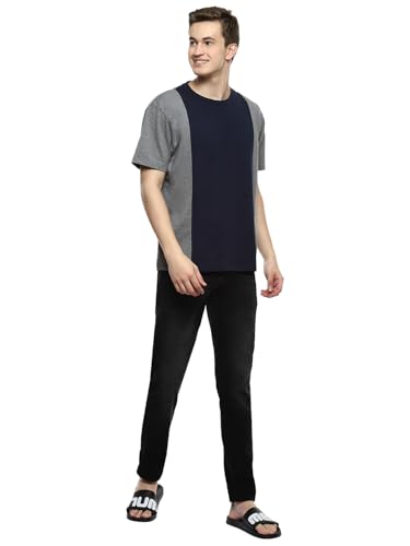 Image of hummel Coal Men's Boxy Fit Crew Neck Color Block Casual T-Shirt