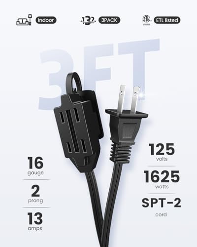 Plugtul Indoor Extension Cord 3 Ft thumb #1