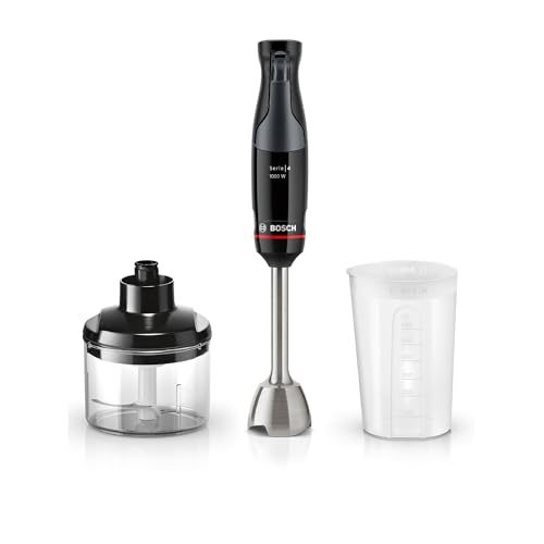 Bosch - batidora de mano, ErgoMaster Serie 4, motor de 1000 vatios, control dinámico de velocidad, sistema QuattroBlade, accesorios incluidos, MSM4B620