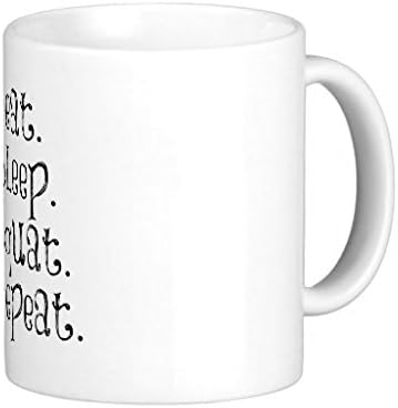 Fitness Gym Quote Eat Sleep Squat Classic White Coffee Mug