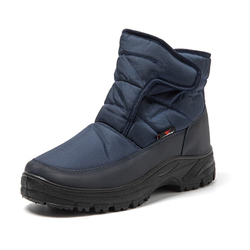 JOMIX Stivali Uomo Doposci Stivaletti Invernali da Neve Pelosi Caldi Scarpe Impermeabile da inverno MU9541 (Blu, 43)