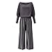 GOSEAGOTOFUN Women 2 Piece Outfits Sets Casual Long Sleeved and Satin Wide Leg Pants Suit Fashion Stacked Collar Blouse Set