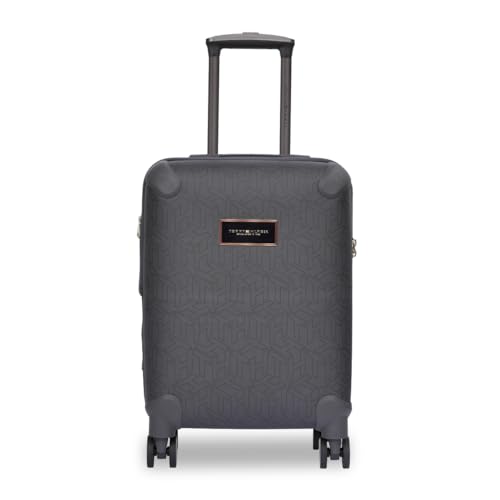 Image of Tommy Hilfiger Jazz Mid Soft Luggage - Grey |Check-in Trolley Bag with TSA Lock | 360 Spinner Double Wheels | Telescopic Handle | Expandable | Polyester Shell Suitcase | 76L Capacity | 67cm
