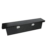 Minseter 64-Inch Low Profile Crossover Tool Box, Black Aluminum Slim Truck Toolbox with Dual Locks, 64in. x 13in. x 12in