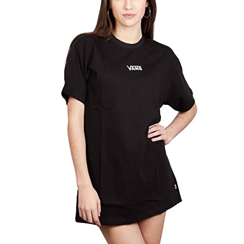 Robe T-Shirt Noire Femme Vans en tricot doux coupe droite décontractée
