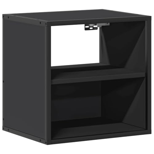 Table de chevet murale noire pour désencombrer l'espace de nuit