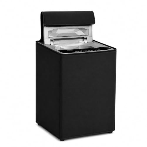 Image of PVC Semi Automatic Washing Machine Cover for LG 8.5kg, 9kg & 9.5kg | Black | Dust Protection | Scratch Resistant | Durable PVC | Moisture Shield | Easy Clean | Reusable | Snug Fit