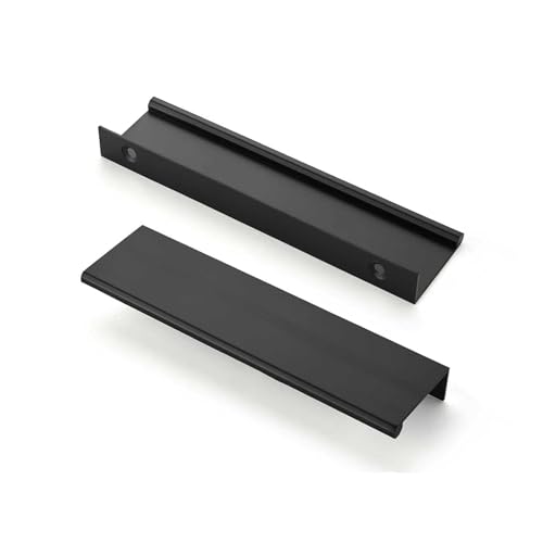 khtumeware 10 Pack Matte Black Finger Pulls Edge Pulls 5in Cabinet Handles Drawer Finger Pulls Concealed Drawer pulls Kitchen Hardware by khtumeware - Used condition - US$23.99