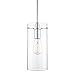 Effimero Large Hanging Pendant Light - Chrome w/Clear Glass - Linea di Liara LL-P315-PC