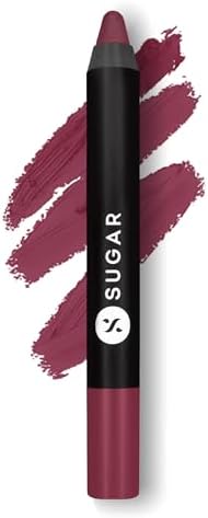 SUGAR Cosmetics Matte as Hell Crayon Lipsticks for Women Lasts Up To 8+ Hours Lip Crayon with Sharpener 2.8 g (Pack of 1) 15 STEPHANIE PLUM