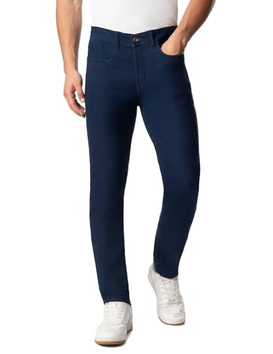 Image of INKD Men's Regular Fit Jeans - Mid-Rise | Cotton Blend | Classic Styling | Contrast Stitch | Stretchable Fabric | Classic 5 Pocket Styling (Available in Plus Sizes)