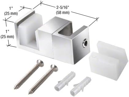 CRL SERUG2PS Polished Stainless Steel Replacement Door Guide for Fixed Panel Attachment