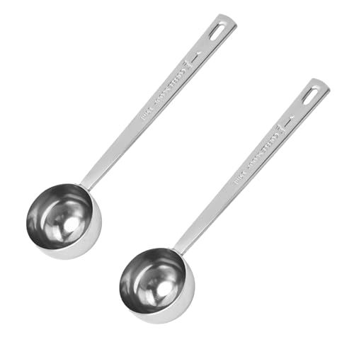 2Pcs Coffee Scoop,15ml Metal Stainless Steel Tablespoon Measuring Spoon Long Handle Tablespoons Coffee Spoons Measure Multi-Functional Spoon Easy-Washing for Ground Coffee,Milk Brewin,Loose Tea,Powder