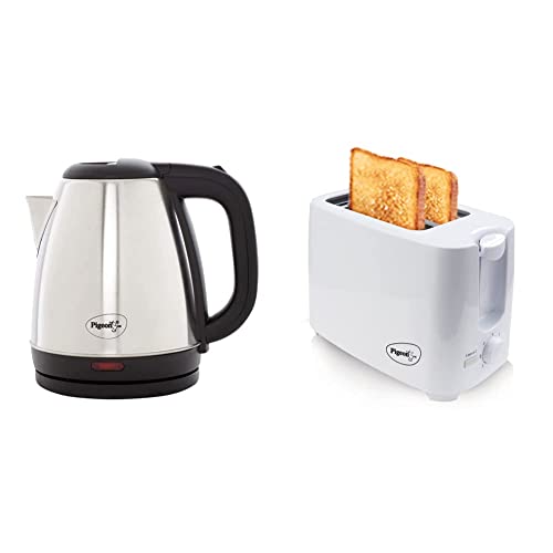Pigeon By stovekraft Amaze Plus 1.5 Litre Electric kettle, Black and Stovekraft 2 Slice Auto Pop up Toaster (White) view 1