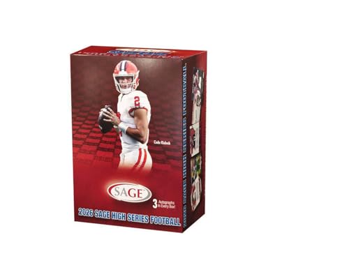 2026 Sage High Series Football Trading Card Blaster Box (3 Autographs Per Trading Card Box)