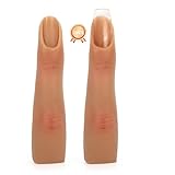 2 Pieces Silicone Practice Fingers for Acrylic Nails, Fake Training Hand Finger Model Flexible Bendable Mannequin Finger, Soft Realistic Joint Nail Practice Fingers with Makeup for Nail Art (Color 4)