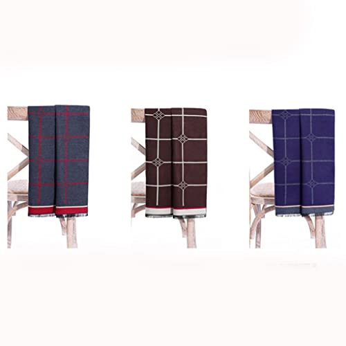 Gppzm Men's Scarf For Fall And Winter Warmth Brushed Bib Chinese Auspicious Plaid Casual Scarf (Color : A, Size : 170 * 30Cm) #TOP3
