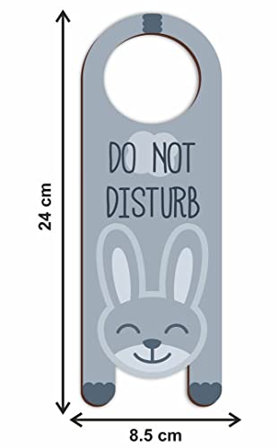 Image of KREEPO Do Not Disturb Rabbit Shaped MDF Door Sign Hanger Size(24cm x 8.5cm) kr54
