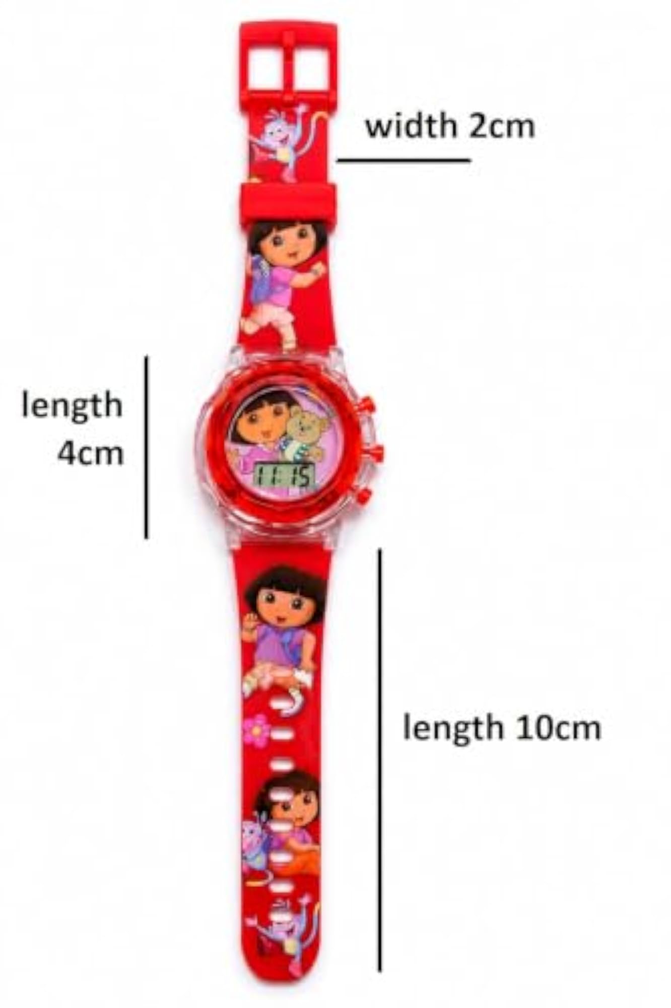 Kids Dora Theme Digital Watch for Girls, Adjustable Silicone Strap