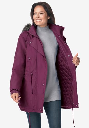 Woman Within Plus Size Quilt-Lined Taslon Anorak3