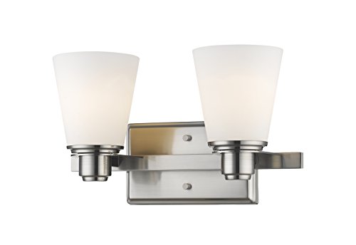 Hottest Sale Z-Lite 7001-2V-BN 2 Light Vanity, Brushed Nickel