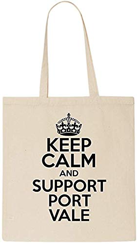Keep Calm AND SUPPORT PORT VALE Tote Bag-Cotton Shopping Bag