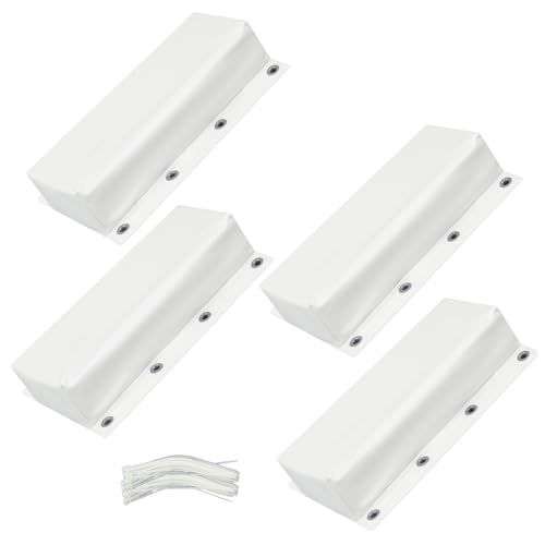 Marsui 4 Pcs Dock Bumpers White Boat Dock Bumpers for Edging Marine Boat Fender Docking Boat Bumpers Boat Dock Bumper Guards with Cable Tie Holder for Dock Vertical Pole Post Boat Dock Accessories