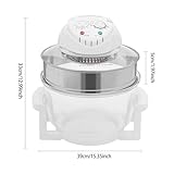 18Qt Large Glass Air Fryer – 360° Viewable Halogen & Hot‑Air Circulation Cooker, 1200–1400 W, Precise Temp Control (32–482 °F), Includes Dual Racks, Expansion Ring & Tong for Family Meals