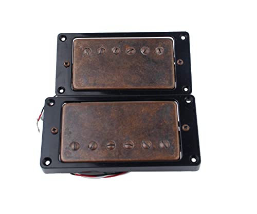 Guyker Guitar Humbucker Pickups Set - Double Coil Neck And Bridge Pickup Replacement Parts For Lp 6 String Electric Guitar (Bronze) #TOP2