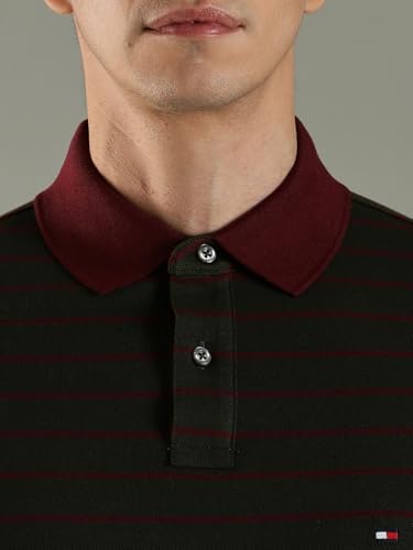 Image of Tommy Hilfiger Solid Regular fit Cotton Polo t-Shirt